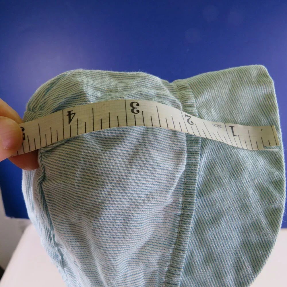 Baby Blue & White Bonnet Pin Stripe  with closed back & elastic neck 11